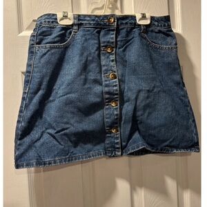 Urban Behavior Blue Denim Mini Skirt with Button Accents